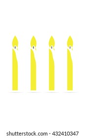 Candle set isolated on a white, vector illustration