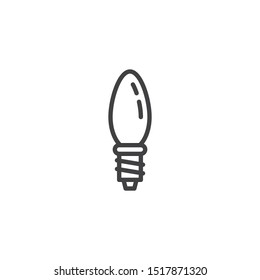 Candle shape light bulb line icon. linear style sign for mobile concept and web design. Lamp outline vector icon. Symbol, logo illustration. Vector graphics