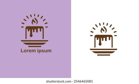 Candle Shop Candle boutique Wax store Candle store unique logo design illustration