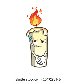 candle sick mascot vector cartoon illustration