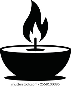 candle silhouette black color vector 