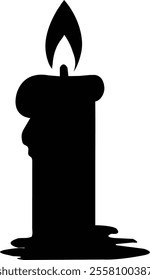 candle silhouette black color vector 