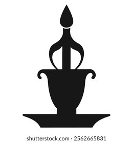 Candle Silhouette Illustration Line Art Icon Logo Clipart