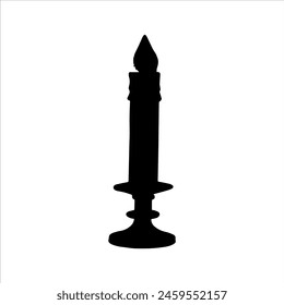 Candle silhouette isolated on white background. Candle icon vector illustration design.