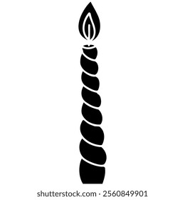 Candle silhouette for party  and religion commemorative. Candle silhouette on transparent background. 