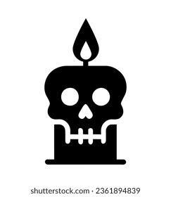 candle silhouette with skull icon