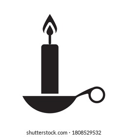 Candle silhouette style icon design, Fire flame candlelight light spirituality burn and decoration theme Vector illustration