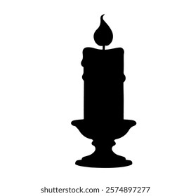 Candle silhouette vector icon sign symbol illustration design.
