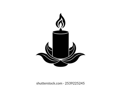  Candle Silhouette Vector Illustration – Printable Design for Decor and Crafts