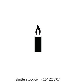 Candle silhouette vector,icon on a white background