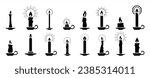 Candle silhouettes. Candle icon vector 10 eps.