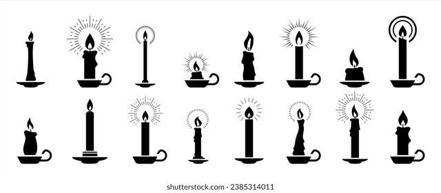 Candle silhouettes. Candle icon vector 10 eps.