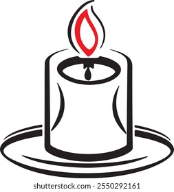 Candle silhouettes. Candle icon vector