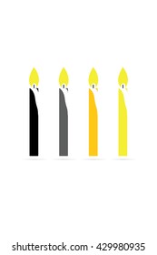 candle silhouettes on the white background