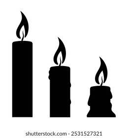 Candle silhouettes vector design isolated white background