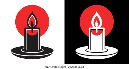 Candle Silhouettes Vector. Digital Sketch Illustrations for Religious, Commemorative, and Party Themes - Perfect for Logos, Invitations, and Decor