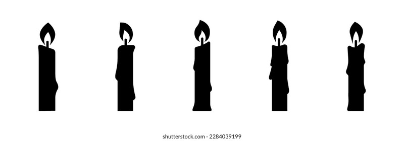 Candle silhouettes. Candle vector icons. EPS 10