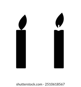 Candle silhouettes. Candle vector icons. Candle vectors