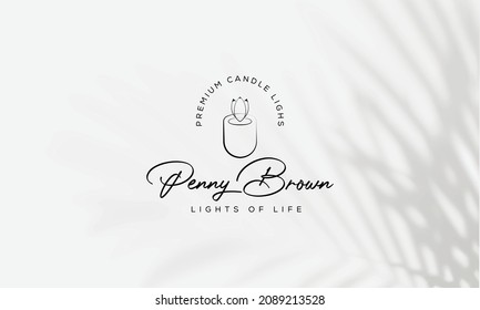 Candle Simple Drawing Logo Illustration Template Vector Icon