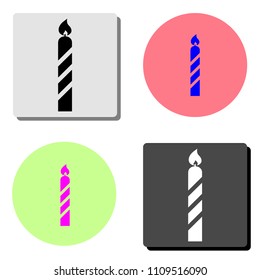 Candle. simple flat vector icon illustration on four different color backgrounds