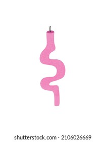 Candle simple hand drawn in trendy style. Modern vector illustration isolated on white background
