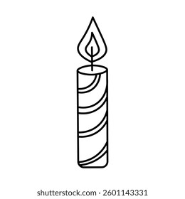 A candle with a simple hand-drawn outline. A minimalist design perfect for spring or Easter celebrations.