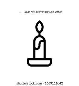 Candle simple line icon vector illustration.Editable stroke. 48x48 Pixel Perfect.