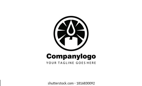Candle for simple logo design. Candle vector template