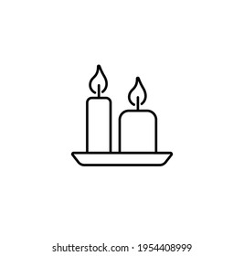 Candle simple thin line icon vector illustration