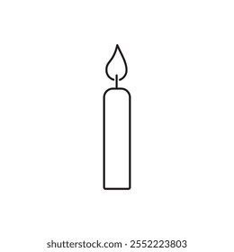 Candle simple thin line icon vector illustration. Light candle. Lit candle. Happy New Year related icons