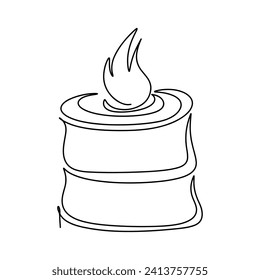 Vela en una sola línea. Estilo dibujado a mano. Ilustración vectorial aislada en blanco. Colorido de la página.