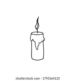 Candle. Single vector doodle element. 