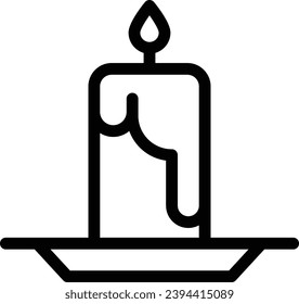 candle single vector line icon