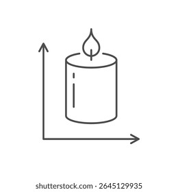 Candle size line outline icon
