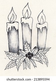 candle, sketch