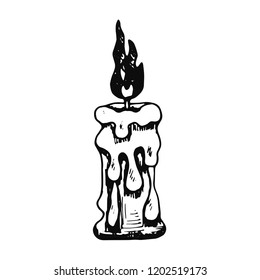 candle sketch icon. isolated.