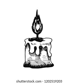candle sketch icon. isolated object.