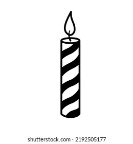 Esbozo de velas. Doodle de vela de combustión de vectores aislado en fondo blanco