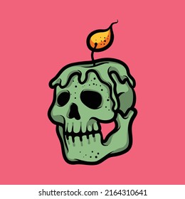 Candle skull cartoon vector illustration