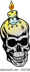 Candle Skull Ink drawing  of a skull.  Can be used for anything
