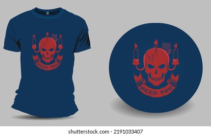 Candle with skull Need your T shirt design