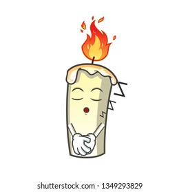 candle sleep mascot vector cartoon illustration