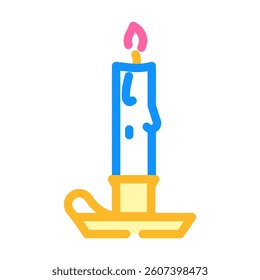candle slow living color icon vector. candle slow living sign. isolated symbol illustration