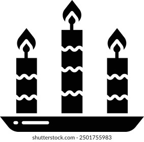 Candle solid glyph vector illustration