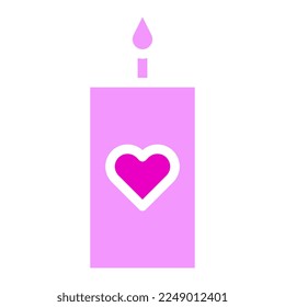 candle solid pink valentine illustration vector and logo new year icon perfect. Icon sign from modern collection for web. Nice design perfect.