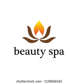 candle for spa, beauty logo vector