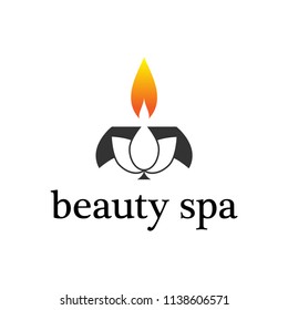 candle for spa, beauty logo vector