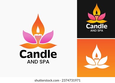 El logo "Vela y spa" es un título para un activo de diseño con una combinación de velas y elementos de spa.