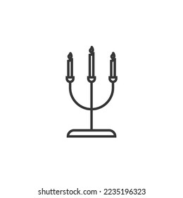 candle stand with candles vector icon for wedding funeral and light source