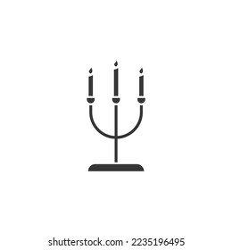 candle stand with candles vector icon for wedding funeral and light source